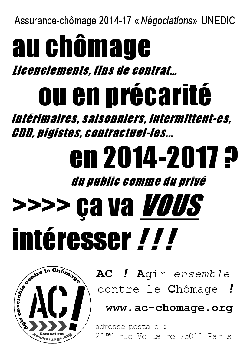 Droits à l'assurance chômage 2014-2017 : "Négo" UNEDIC